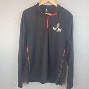 NBA Portland TrailBlazers Mens Medium Quarter Zip Pullover Black Performance Top
